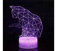 Cat Totem 3D Night Light,3D Illusion Lamp 16 Color Change Decor Lamp with Remote Control for Living Bed Room Bar Gift Toys - Gifts for Kids