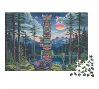 Cat Totem Pole Rätsel Für Erwachsene |Pacific Northwest Style| 1000pcs (75x50cm) Puzzles Lernspiele Home Decor Puzzles