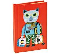 Cat Tourist Mini Notebook: Pocket Size Mini Hardcover Notebook with Painted Edge Paper