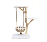 Cat Tower Big Cat Climbing Tree Swing Hammock Multi-level Partitioning Scratching Post Cloud-shaped Toy Indoor(Medium)
