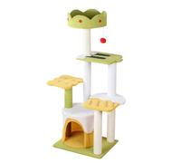 Cat Tower Cat Tree Cat Furniture Cat Climbing Tower with Multi-Level Platforms Cozy Cat Cave Scratching Posts Toy Ball for Indoor Kittens Space-Saving Sturdy Design