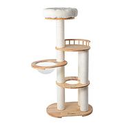 Cat Tower Cat Tree Cat Litter Cat Scratching Post Grinding Claw Space Capsule Natural Sisal Large Cat Climbing Frame, white