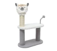 Cat Tower for Indoor Cats, Cat Tree Alpaca Shape with Funny Cat Ball Scratching Post Climbing Frame for Small Medium Cats Gold and Grey(C)