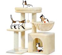 Cat Tower for Indoor Cats, Scratching Post with Activity Center, Climbing Tree, Kitty Houses, Hammock, Ladder, and Rest Place