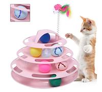 Cat Tower of Tracks Ball Toys Latest 4 Level Interactive Pet Toys with 7 Colorful Catnip Flash Balls Suitable for Kittens Chase Healthy Physical Exercise