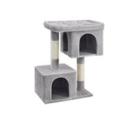 Feandrea Cat Tree Tower, 101 cm, XL, for Extra Large Cats up to 20 kg, Large Perch, 2 Caves, Scratching Post, Light Grey PCT614W01