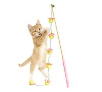 Cat Toy Angel - Interactive Rod with Fruit Design for Self-Play, for Cats, for Indoor Playing, for Kittens, with Bird, Fish and Mouse Motifs, Against LAN
