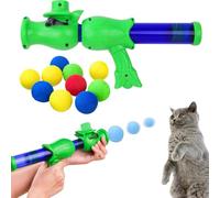 Cat Toy Ball Launchers, Low Noise Launch Ball Interactive Toy with 10Pieces Plush Balls, Creative Indoor Cat Training Launch Ball Toy, Silent Colorful Plush Elastic Ball for Kitty, Cute Kitten Toys