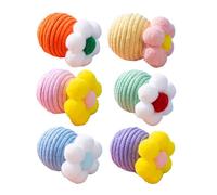 Cat Toy Ball Set - 120g Scratch Rope Play Balls, Bell Inside, 6 Piece Pet Enrichment Kit, rope Interactive Scratcher Exercise Toys for Indoor Hunting Chasing Kitten Christmas Birthday Fun