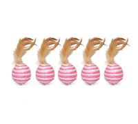 Cat Toy Ball, Sisal, Interactive Bell , Feather Sisal Ball, 5-pack | Lightweight Build, Feline Toy, , For Feline Friends