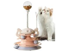 Cat Toy Ball Track, Kitten Fun Exercise Puzzle with Feather, Stable Exercise Puzzle Kitten Toys, Interactive Multi-levels Cat Toys for Cat, Dog