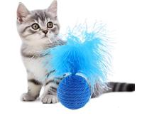 Cat Toy Ball With Interactive Safe Bite-Resistant Soft Plume Cat Toy | Kitten Training Toy for Indoor Cats Stimulating Play Stalk Exercise Interactive Fun Predator Instinct Active Pouncing