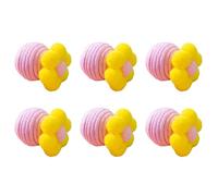 Cat Toy Balls Colorful Kitten Cotton Rope Ball with Bell Flower Design Indoor Bite Chew Resistant Rolling Interactive Fun Entertainment Set for Small Medium Kittens Pink