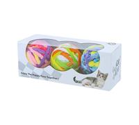 Cat Toy Balls - Interactive Teething Ball Toys for | 3 Pieces Colorful Teeth Cleaning Supplies with Bells, Pet Supplies for Henry