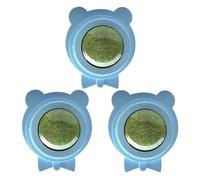 Cat Toy Bear Design - Fun Licking Pinch Ball Set of 3 | Can Be Stuck On, Rotating Kitten, Teeth Brushing, Toy, Health Maintenance, with 3 g