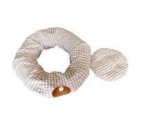 Cat Toy Bed with Cat Tunnel, Foldable Bed with 2 Entrances, Multifunctional Donut Nest, Pet Supplies Garage, Living Room, Bedroom,