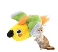 Cat Toy Bird Funny Plush Parrot with Sound Pet Supplies | Wing-hitting moving cat toy for puppies and small dogs, play movement and hunting