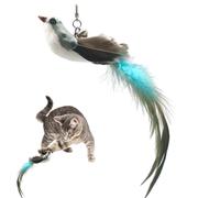 Cat Toy Bird Head - Cat Toy with Feathers Birds, Realistic Teaser of the Kitten, Interactive Spare Parts for Birds, Realistic Feathers with Bells for Gat
