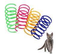 Cat Toy - Cat Spring Toy | Spiral Springs Interactive Pet Toys | 4 Pieces Colourful Kittens Duraable Sanding Spirals for Sweating, Biting, Hunting and Active Healthy Play