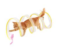 Cat Toy Cat Tunnel, Cat Swirl Interactive Cat Toy Folded S, Cat Tube Tunnel Foldable with Feather, Spiral Tunnel Cat Swirl for House Cats with Interactive Toy (A)