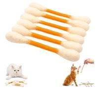 Cat Toy Cotton Swabs - 6pcs Interactive Teething Sticks with Catnip, Chew Toys for Kittens, Fun Play Accessories for Cats, for Cat Lovers
