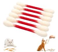 Cat Toy Cotton Swabs - 6pcs Interactive Teething Sticks with Catnip, Chew Toys for Kittens, Fun Play Accessories for Cats, for Cat Lovers
