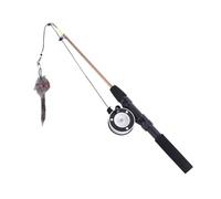 Cat Toy Feathers - 40cm Play Wall, Fine Workmanship | Interactive EVA Cat Play Stick Detailed Prey Images, Extendable Play Stick with Feathers for Kittens to Play With,