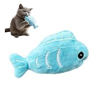 Cat Toy Fish Shape - Soft Plush Kitten Chew Toy For Indoor Cats, Cute Simulated Fish With Macaron Colors (Orange/Blue/Yellow/Pink), Durable Stitching For Biting & Batting - Stress Relief Play Blue