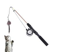 Cat Toy Fishing Pole - Interactive Two-Section Telescopic Teaser | Replaceable Head Cats Wand | EVA Lightweight Play Rod for Long-Lasting Indoor Pet Exercise and Fun
