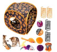 Cat Toy for Kittens - Catnip Toy Set with Halloween Themes | Cat Play Tunnel, Interactive Kitten Toy for Expanding Elegant Place. Foldable Design Allows Quick And Eazat, Puppy