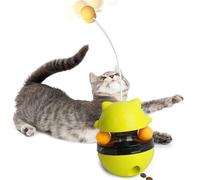 Cat Toy - Interactive Cat Toy 3 in 1 Feather Toy Cat Cat Feeder Toy for Slow Feeding Training Food Hunting Learning Toy for Cats (Yellow)
