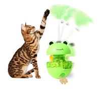Cat Toy, Interactive Cat Toy, Tumbler Cat Feeder with Swinging Highly Elastic Funny Cat Stick, Automatic Cat Feeder Cat Toy (A)
