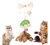 Cat Toy - Interactive Doorway Hanging Toy, 11.5x5.5x1cm Retractable Wand With Bell, Lightweight Safe Materials | Indoor Kitten Entertainment For Kittens Cats Playful Activity
