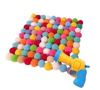 Cat Toy Interactive Fun Toy Plush Ball Launches Quiet Bounce Ball To Tease The Cat Creative Mini ShootingPet Supplies(20 balls and gun)