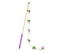 Cat Toy - Interactive Rod with Fruit Design for Self-Play | Wooden Play Rod for Cats, for Indoor Playing, for Kittens, with Bird, Fish and Mouse Motifs, Against Boredom