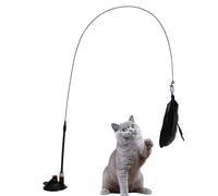 Cat- Toy - Interactive Wand Stick, Suction Cup Attachment, Hunting Simulation Game, Indoor Pet Activity, Engaging Exercise Tool | Indoor Cat-Play Set, Reduces Boredom And Encourages Active Play