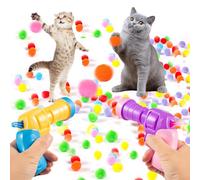 Cat Toy Launcher,100Pcs Balls and 2PCS Ball Gun Launchers, Cat Fetch Toy Gun Shooter, Kitten Toys for Indoor, Plush Ball Shoot Gun Cat Gifts