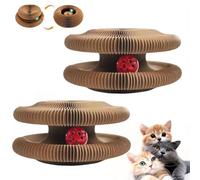 Cat Toy, Magic Accordion Scratcher, Twisty Cat Scratcher with A Bell, Flexible Kurls for Enrichment Indoor or Outdoor