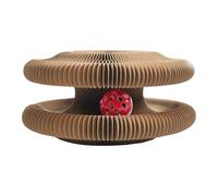 Cat Toy-Magic Organ Cat Scratcher Board, Kitten Curl Toy for Grinding Claw, Foldable Recyclable Cat Accordion Toy with Ball for Indoor Cats