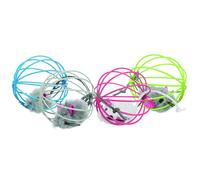 Cat toy mouse in grid ball, plush Trixie