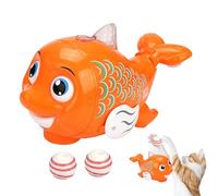 Cat Toy, Moving Cat Toy | Automatic Rolling Ball for Indoor Cat with Music and Lights - Walking Fish, 360 Degree Motion Activated Fast on the Mat for Dog, Cat