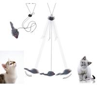 Cat Toy, Pack of 2 Interactive Cat Toy, Hanging Cat Toy for Door Frame, Cat Toy Self-Engagement Mouse Door Hanging Bouncy Mouse Toy Dancer Cat Toy