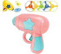 Cat Toy Propeller Launcher, Interactive Flying Disc Launcher Toy with Colorful Flying Propellers Set for Cats & Dogs, Flying Saucer Toys for Kitten Puppy Chasing Training Hunting (Pink)