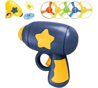 Cat Toy Propeller Launcher, Interactive Flying Disc Launcher Toy with Colorful Flying Propellers Set for Cats & Dogs, Flying Saucer Toys for Kitten Puppy Chasing Training Hunting (Dark Blue)