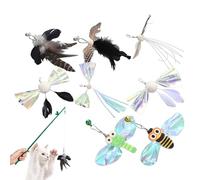 Cat Toy Refills - Feather Replacement Toys, Interactive Cat Toy Refills | 8-Piece Multifunctional Pet Toy Refill Set, Cat Toy Seed