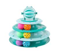 Cat Toy Roller 4-Level Turntable Cat Toys Balls with Seven Colorful Balls Interactive Kitten Fun Mental Physical Exercise Puzzle Kitten Toys