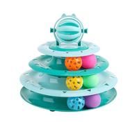 Cat Toy Roller Ball Tower Fun Puzzle Kitten Exercise Toy Ball Bored Kittens | Four-Layer Kitten Interactive Fun Mental Physical Exercise Puzzle for Bored Cats Kittens Indoor Outdoor Living Room Ba
