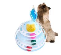 Cat Toy Roller, Interactive Cat Toy Ball Track - 3-Layer Cat Tower with Feathers and Balls | Kitten Puzzle Toy to Stimulate Kitten Senses and Hunting Instinct