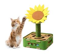 Cat Toy Set, Stimulating Cat Engaging Play, Puzzle Sunflower Design with Interactive Elements, Mental Exercise Training Fun and Safe, Game Enrichment Scratcher, Indoor Play Boredom Ideal for Cats
