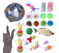 Cat Toy Set, Tunnel Toy with Catnip Activity, Ball Toy for Cats and Small Dogs in the Home and Garden